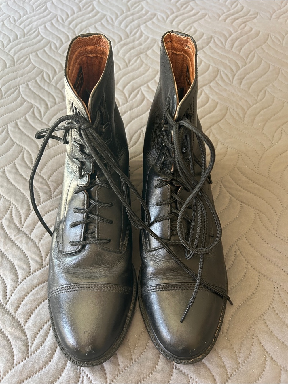 Vintage Ariat Performer Pro VX  Paddock/Riding Boots Black Leather Lace-Up Boot